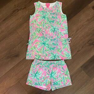 Lilly Pulitzer pink/green Tunic & Shorts Set